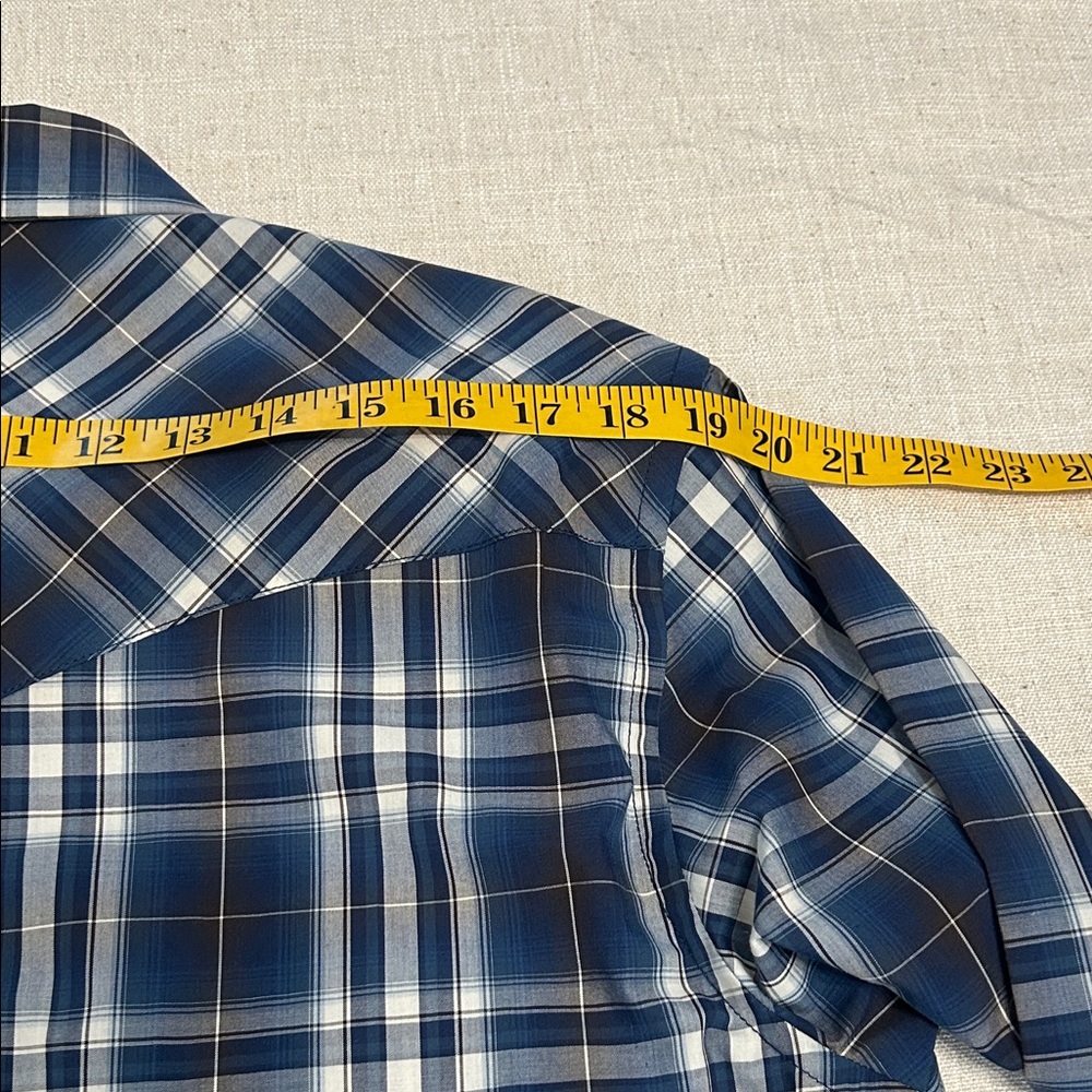 Pendleton Shirt Men’s M Navy Plaid Pearl Snap Frontier Long Sleeve Western NWT - Picture 12 of 14